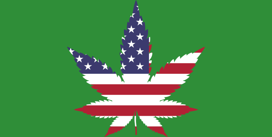 Marihuana wypełniona flagą USA